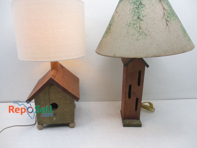 Lot 31-1345 - (2) Bird House Lamps 28"H - Both Power On