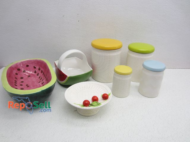 Lot 31-6154 - Estate Lot; (4) Threshold Cannisters and (3) Serving Dishes