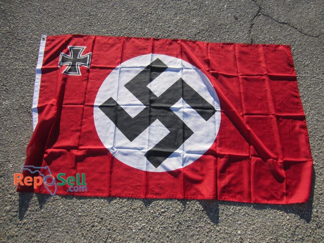 Lot 31-6198 - Collectible Red Blood Iron Cross German Navy Flag, 3'x5'