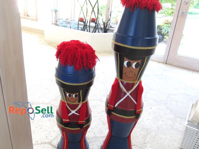Lot 31-1394 - (2) Ceramic Christmas Soldiers, 36" H And 48" H, Hollow