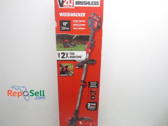 Lot 31-8401 - New Craftsman 20V 13" String Trimmer #CMCST920M1 With 4.0 AH Battery, Charger And (3) Pre-Wound Spoo...