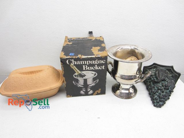 Lot 31-2176 - Champagne Bucket, Elephant Wall Shelf And Romertopp Terra Cotta Pot