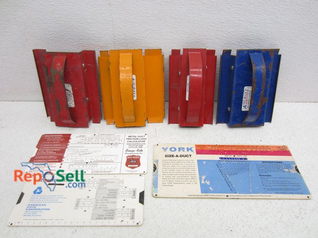 Lot 31-5376 - (4) A/C Ductwork Tools And Ductwork Sizing Slide Rules