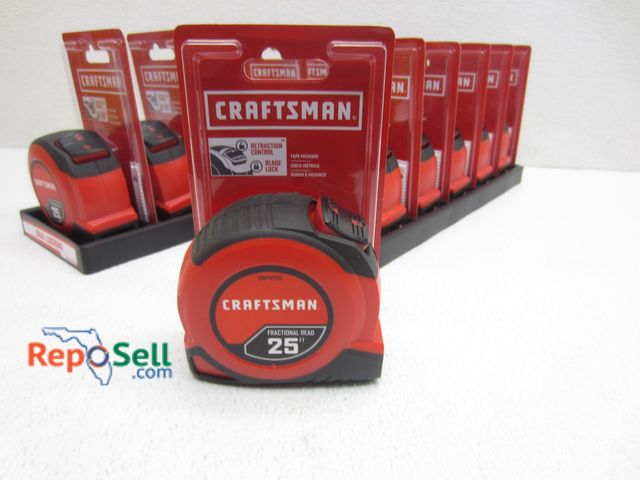 Lot 31-2073 - (12) New Craftsman 25' Self Locking Tape Measurers w/Display Trays