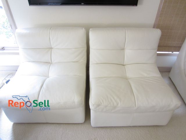 Lot 31-1220 - (2) Chateau D'Ax White Leather Chair, 35W x 38D x 34H