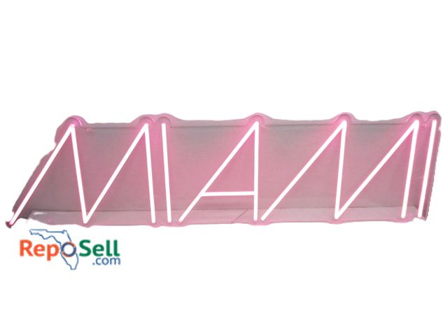 Lot 31-5280 - MIAMI Light Up Sign - Powers On - 50"L x 13