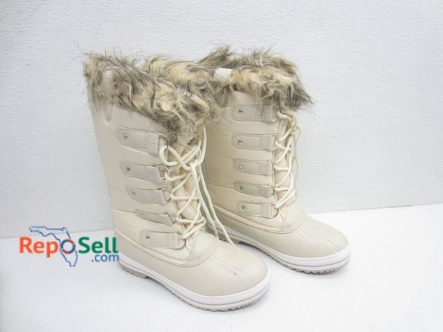 Lot 31-5433 - Women's New Pair of Polar Fur Cuff Lace-up Boots, Size 7