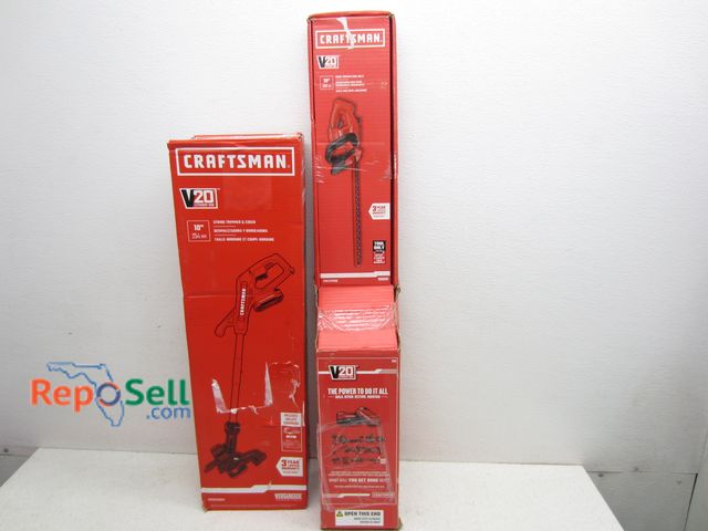 Lot 31-3111 - New Craftsman 20V 10" String Trimmer/Edger And 20" Hedge Trimmer #CMCST915C1/#CMCHT810B With Battery...