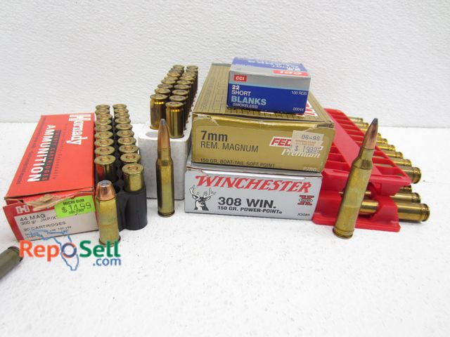 Lot 31-1147 - Lot of Various Ammo: (20) each of 44mag, 7mmRem, 308win plus 9mm &amp; .22short