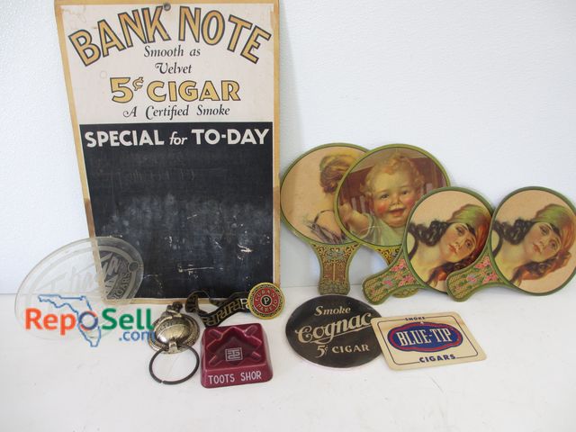 Lot 31-1263 - Assorted Vintage Advertising; Cigar; Beer, Bank, Etc.; Largest is 20"h
