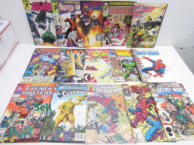 Lot 31-5395 - (152) Vintage Comic Book Lot, Some In Sleeves; Midnight Sons, Spiderman, G.I. Joe, Etc.