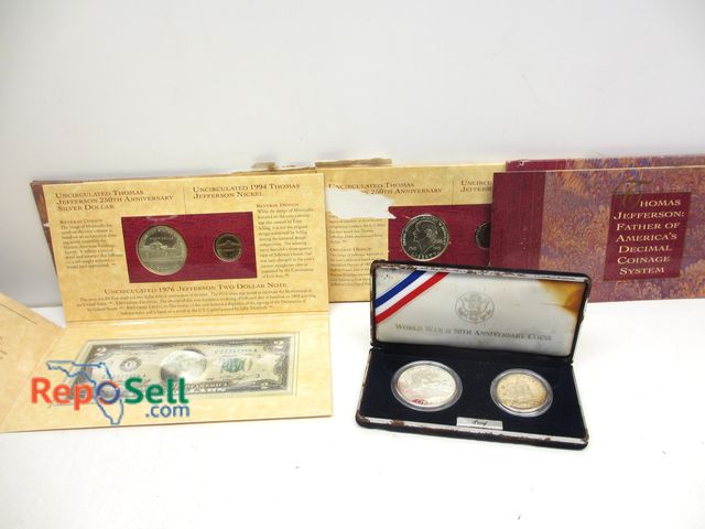 Lot 31-2022 - Coin Collection: World War II 50th Anniversary Proof Coins, (2) Jefferson UNC Coin and Currency