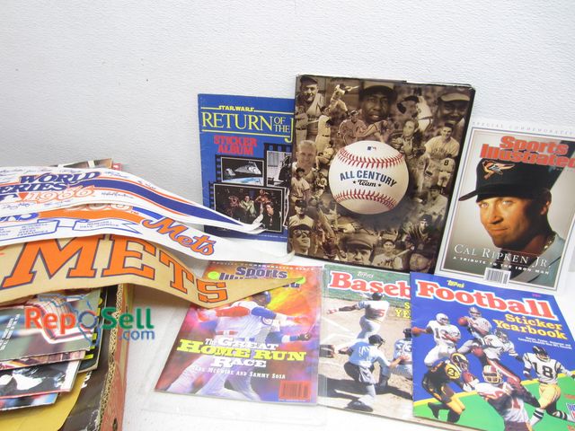 Lot 31-5249 - Large Assortment of Sports Newspapers, Sticker Books, Magazines, Mets Pennants, 9/11, etc.