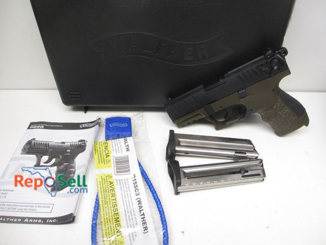 Lot 31-6154 - Walther P22 Pistol with (2) Mags, 3.26" Barrel, Hard Case, Like New - Serial WA50851x