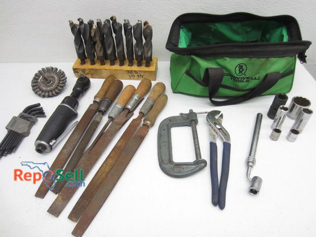 Lot 31-1070 - Vintage HSS Reduced Shank Drill Bits &amp; Tool Lot; Files, Sockets, Etc. Tote Not Included