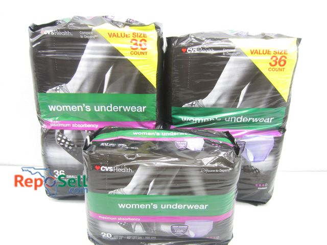 Lot 31-4487 - (92) Total New Womens Small/Medium Underwear - Maximum Absorbency