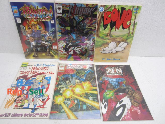 Lot 31-8427 - (6) Indie Comics, All With Bags And Boards: Ren And Stimpy, Bloodshot, Bone etc