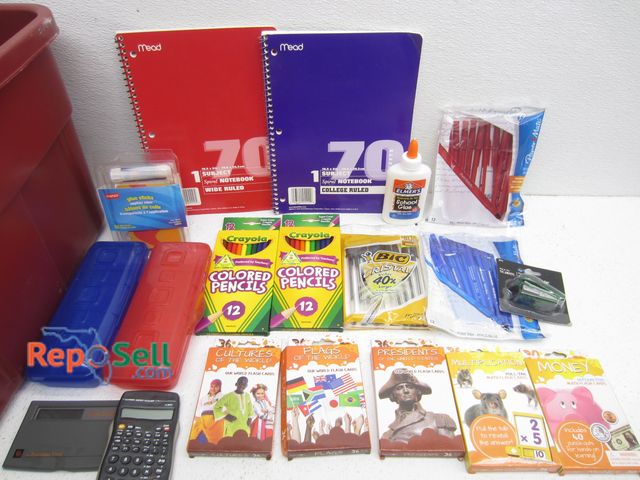 Lot 31-1261 - Lot of School Supplies: Notebooks, Pens, Pencils, Flash Cards, etc.