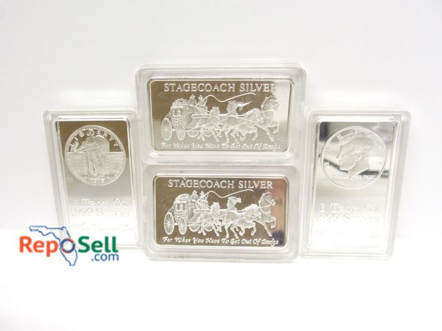 Lot 31-4019 - (4) 1 oz. Silver Bars in Cases