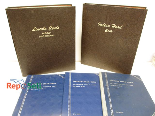 Lot 31-3356 - Coin Booklet Lot: (5) Lincoln Cent Books - Indian Head, Flying Eagle, (2) 1909-40, (1) 1941-64 - Non...