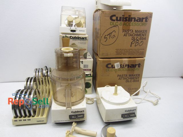 Lot 31-6096 - (2) Cuisinart Food Processors (Both Power On) &amp; Accessories: Pasta Maker Attachment, Super Citru...