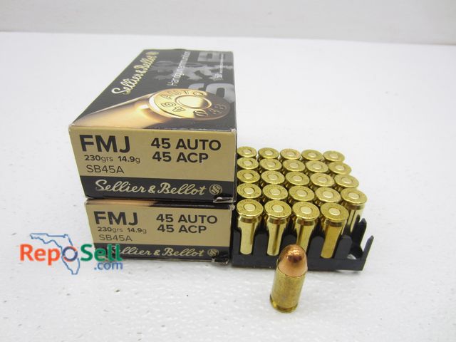 Lot 31-8511 - (100) rds 45 Auto Selliex &amp; Bellot 230 Grain ACP FMJ