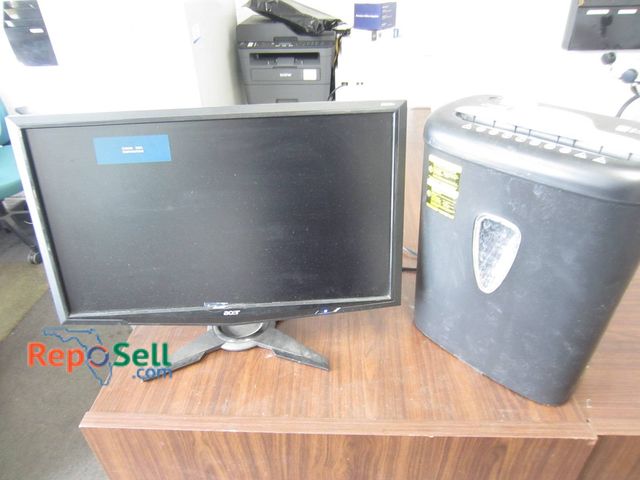 Lot 31-1310 - Acer G235H LCD Monitor And Amazon Basics Paper Shredder, Both Power On