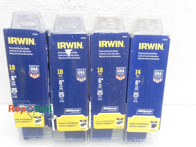 Lot 31-5429 - (100) New Irwin 6" Bi-Metal Sawzall Blades - US Made, Cuts Stainless &amp; Metal