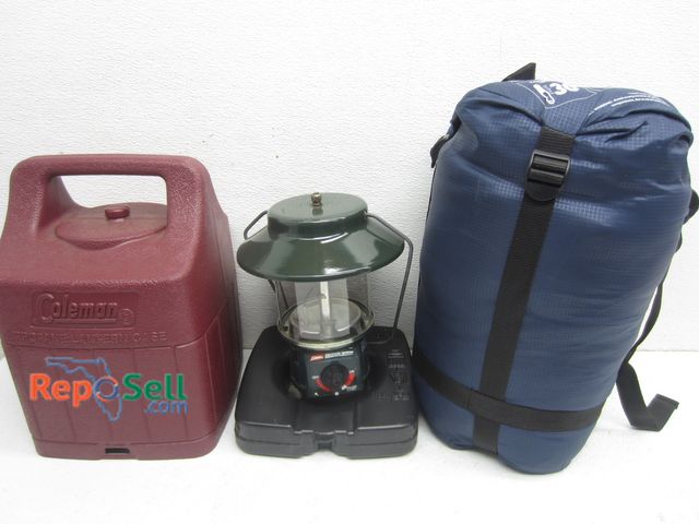 Lot 31-4075 - Ozark Trail Cool Weather Mummy Sleeping Bag &amp; Coleman Lantern w/Case