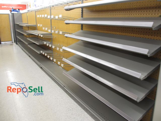 Lot 31-3070 - (1) Row Peg Board w/Shelves &amp; Brackets, 242"L