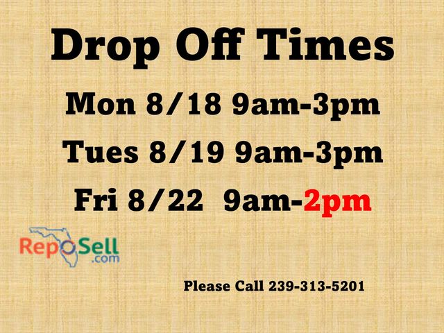 Drop Off Times & Consignment Info
