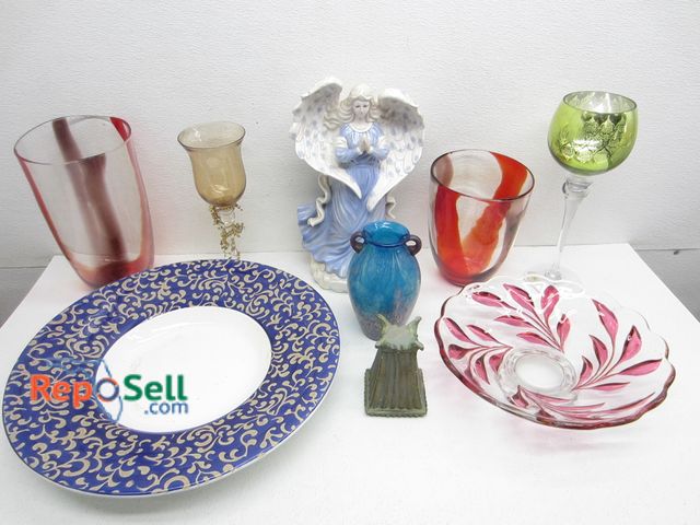 Lot 31-2544 - Estate Lot; Includes Ceramic Angel Music Box; Glassware, Chalice; Etc.