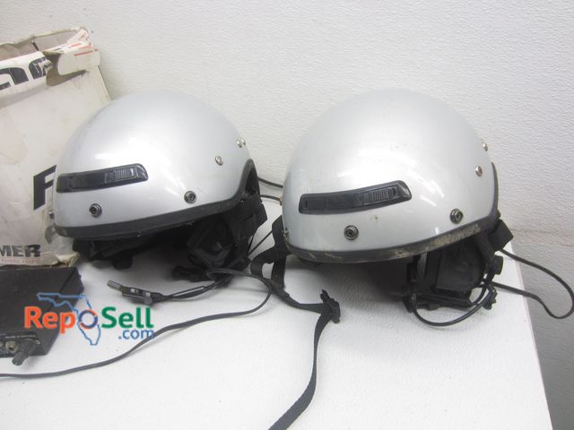 Lot 31-9221 - (2) Motorcycle Helmets w/Speakers - Fulmer &amp; Microphone #AF-255