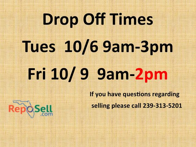 Drop Off Times & Consignment Info