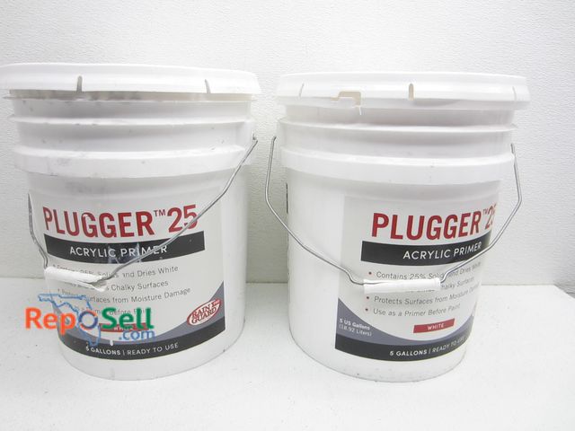 Lot 31-2513 - (2) 5 Gallon Plugger Acrylic Primer White