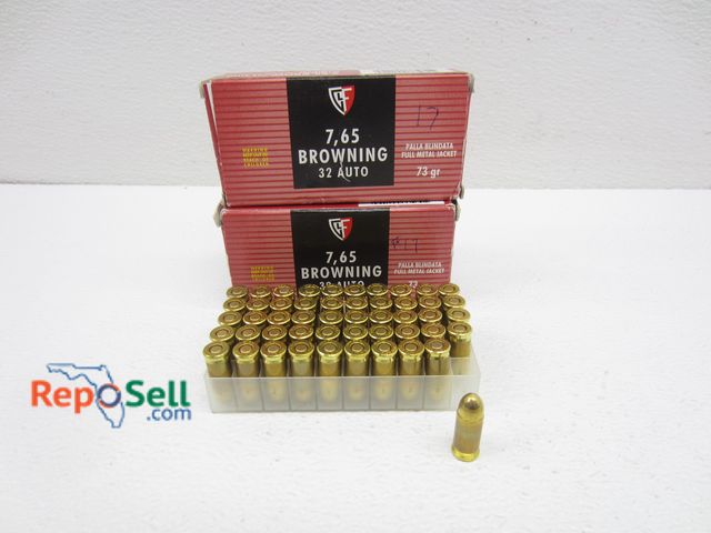 Lot 31-9091 - (100)Rds 7,65 Browning 32 Auto, 73gr FMJ Ammo