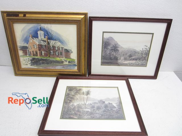 Lot 31-2347 - (3) Framed Art, (1) Signed Strickland, Largest Is 18"x15"