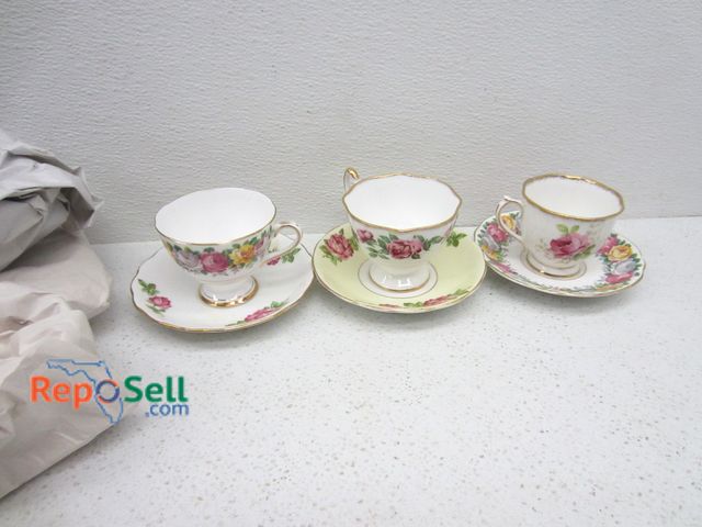 Lot 31-9024 - (6) English Bone China Teacup &amp; Saucer Serving Sets
