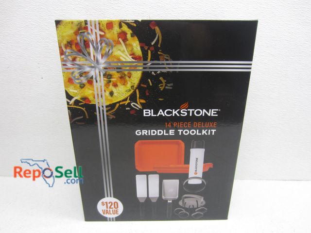 Lot 31-7336 - New Blackstone 14pc Deluxe Griddle Tool Kit: Various Egg Rings, Spatulas, etc.