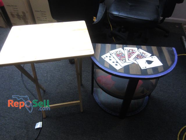 Lot 31-2119 - (2) Wood Side Tables - One Folds
