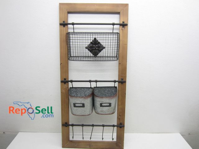 Lot 31-9173 - Wood &amp; Metal Organizer 16x36"