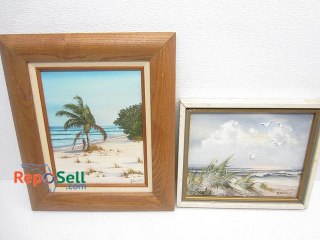 Lot 31-1063 - (2) Framed Shoreline Paintings by Johni White &amp; Inverso - Largest is 12.5"x15"