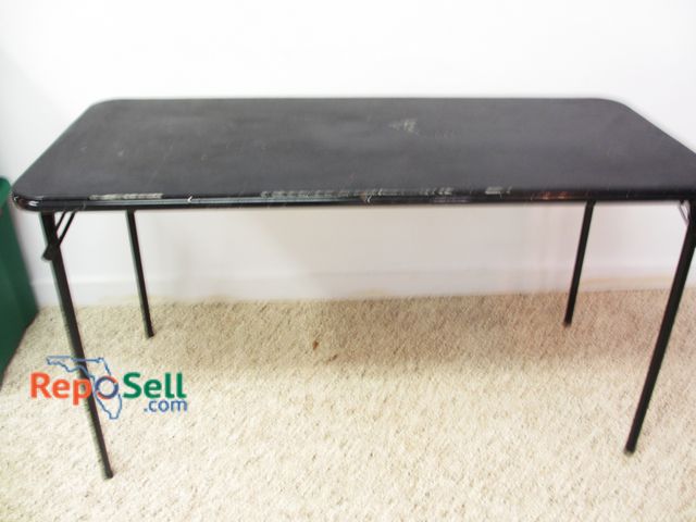 Lot 31-1086 - Small Black Folding Table 48" x 20 x 28
