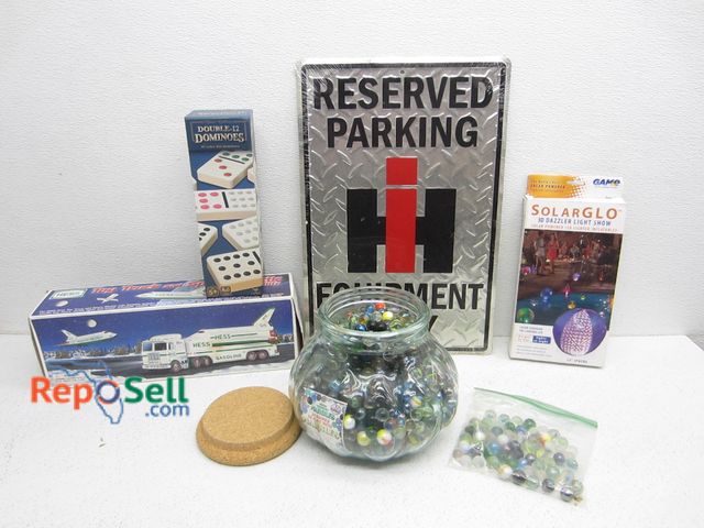 Lot 31-2391 - Estate Lot: Hess 1999 Truck, Metal Sign, Marbles, etc.