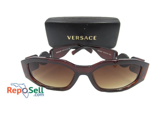 Lot 31-1006 - Ladies Brown Sunglasses with Case - Stamped Versace VE4361 - No COA