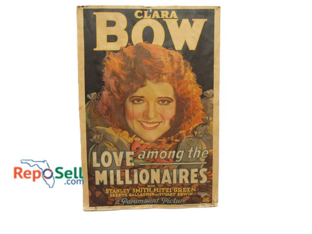 Lot 31-1210 - Vintage Clara Bow; Love Among Millionaires; Michael Shaw Collection Poster; Paramount Pictures; 20" ...