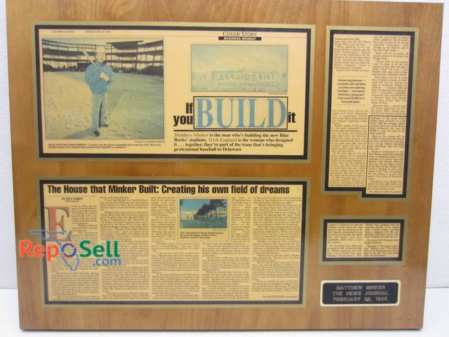 Lot 31-9176 - Matthew Minker 1993 News Journal Plaque
