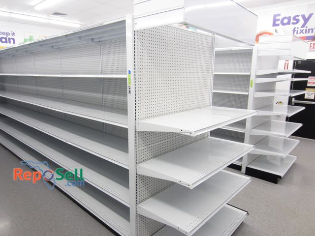Lot 31-3017 - (2) Retail Shelving, 20' Double Sided, Plus End Caps. 25" Deep Shelves. Buyer Must Disassemble &amp;...