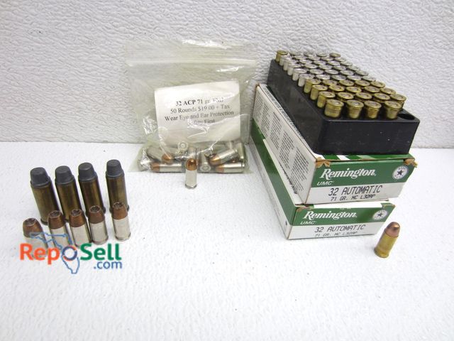 Lot 31-9141 - Assorted Ammo Lot: (100) Rds 32 Auto, (19) Rds 32 ACP, (4) Rds 44 S&amp;W, (5) Rds 380 Auto