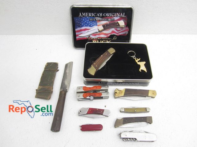 Lot 31-9310 - Lot Of (8) Knives And Multitool: Buck, Frost, Edge Mark etc